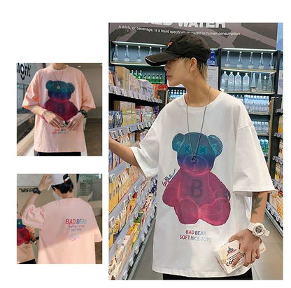 Tops / くまグラデプリントTシャツ  ST/No.23169