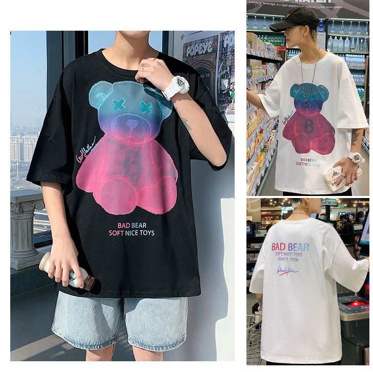 Tops / くまグラデプリントTシャツ  ST/No.23169