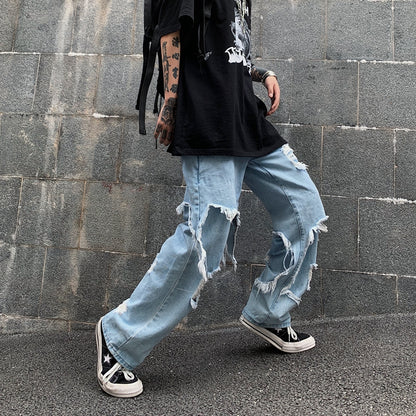 Jeans/ダメージフェイクレイヤードジーンズ ST/No.23244