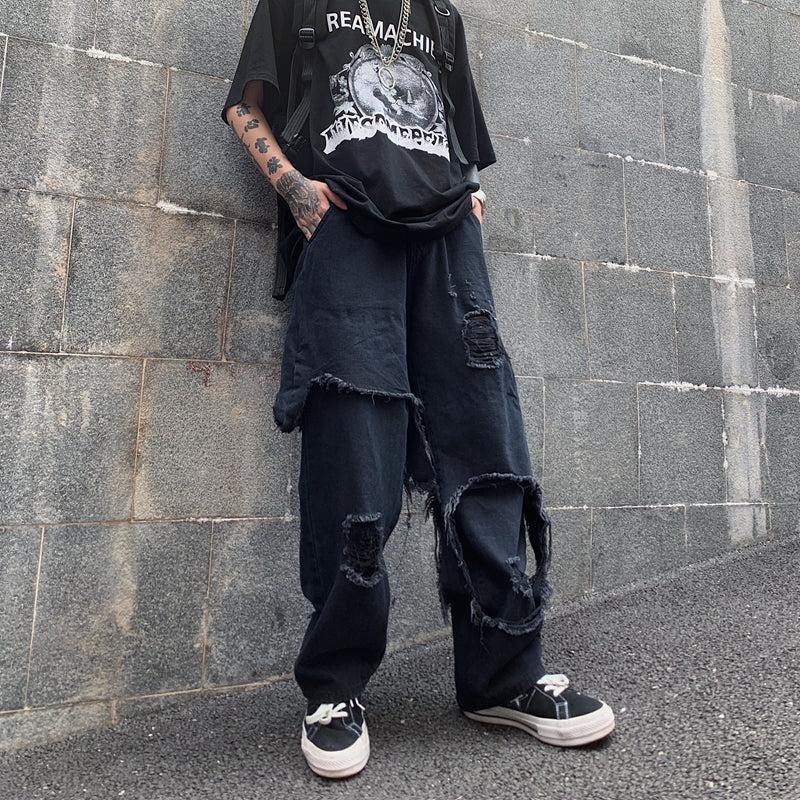 Jeans/ダメージフェイクレイヤードジーンズ ST/No.23244