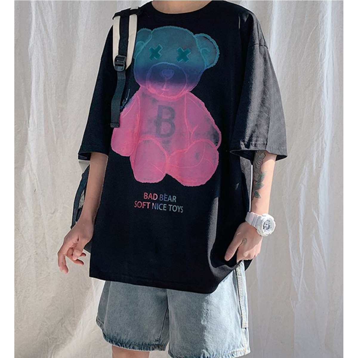 Tops / くまグラデプリントTシャツ  ST/No.23169