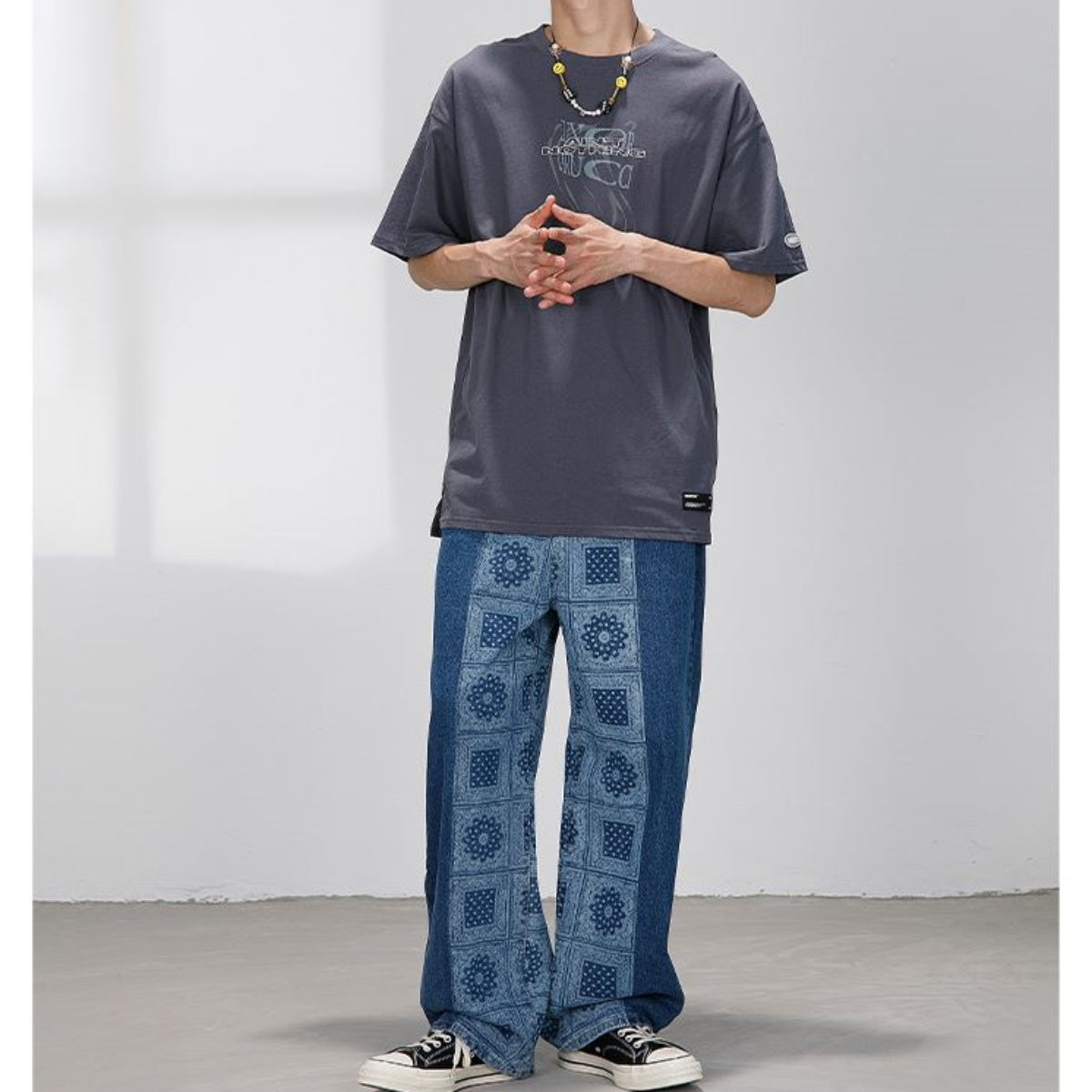 Pants/ ペイズリーバッセンデニムワイドパンツ ST/No.23132