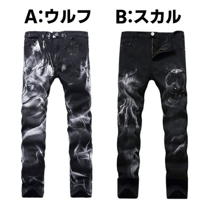 Pants / シャドウプリント ブラックデニムパンツ ST/No.23127