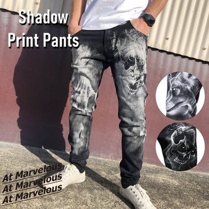 Pants / シャドウプリント ブラックデニムパンツ ST/No.23127