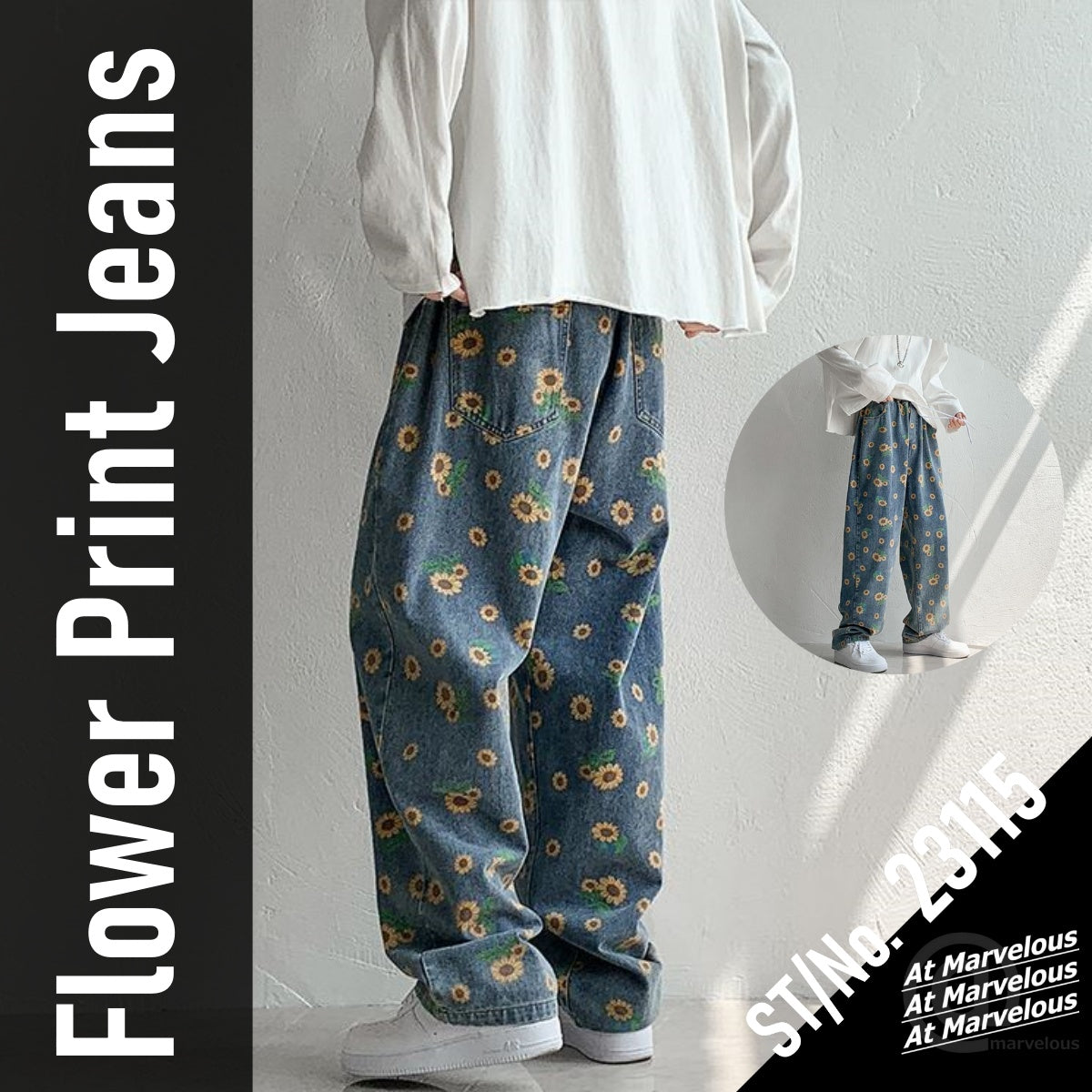 Pants/ フラワーデニムパンツ ST/No.23115