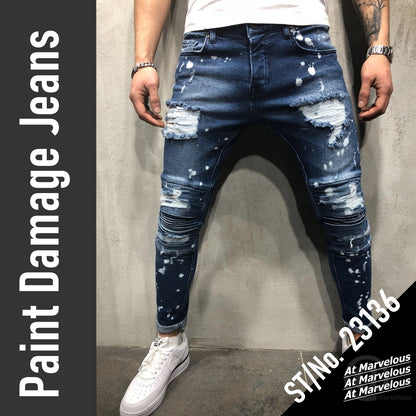 Pants / ペイントダメージデニムパンツ ST/No.23136